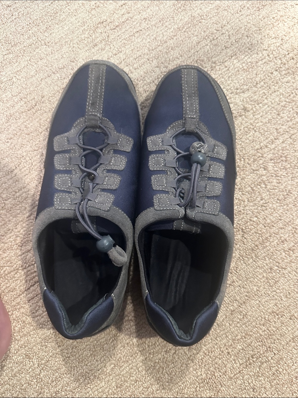 Aetrex Navy and Gray Women's Slip-On Sneakers